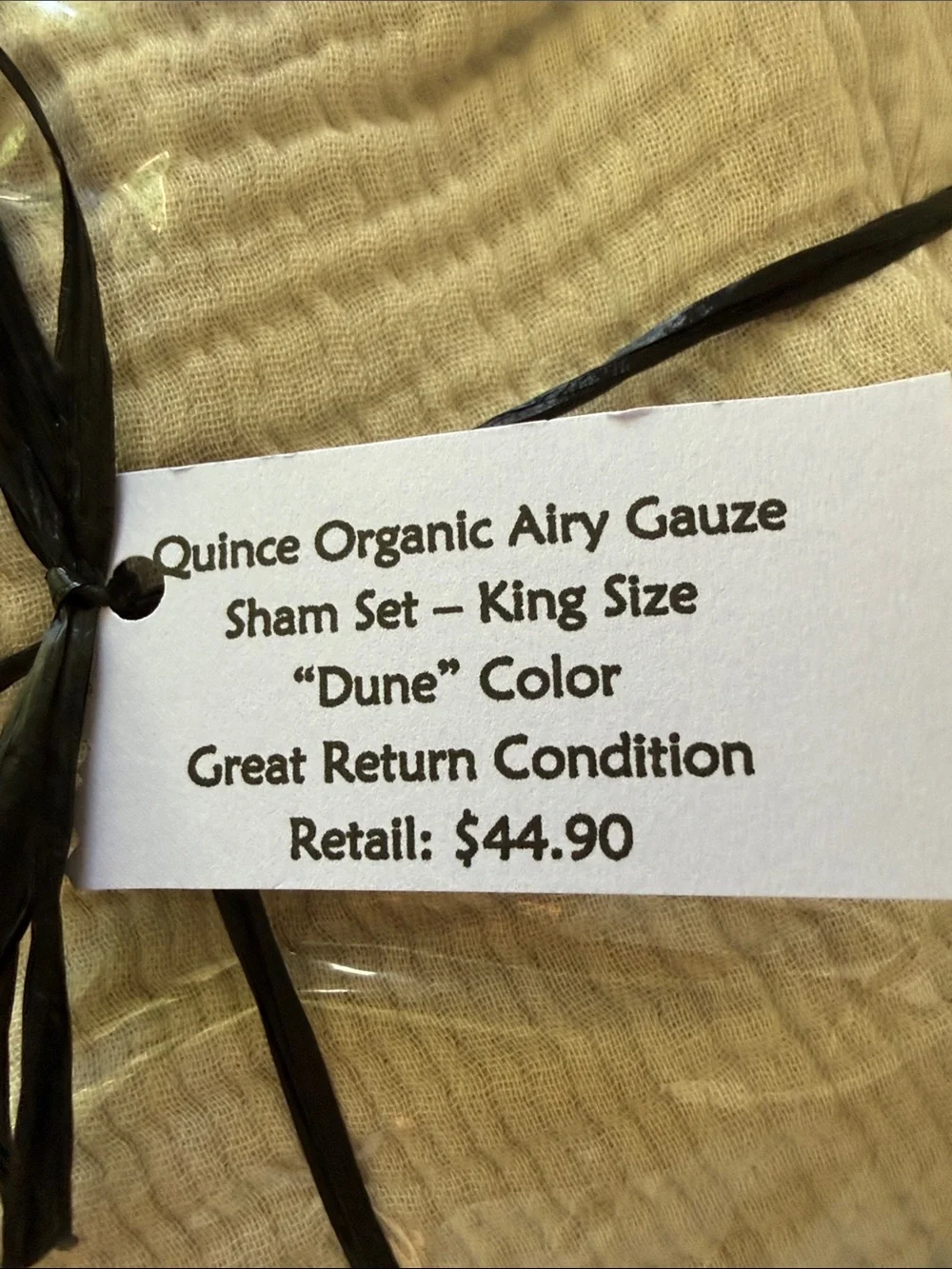 Quince Organic Airy Gauze Sham Set - Dune Beige